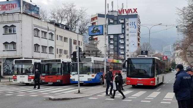 Република Северна Македония - градския транспорт - протест