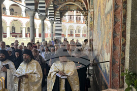 Адрианополският епископ Евлогий и монаси от Рилския манастир изнесоха Чудотворната икона на Света Богородица и отслужиха водосвет