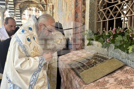 Адрианополският епископ Евлогий и монаси от Рилския манастир изнесоха Чудотворната икона на Света Богородица и отслужиха водосвет