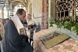 Адрианополският епископ Евлогий и монаси от Рилския манастир изнесоха Чудотворната икона на Света Богородица и отслужиха водосвет