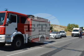 Хасково - път Е-80 - запалена кола