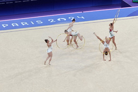 Франция - XXXIII Летни олимпийски игри - художествена гимнастика, национален ансамбъл на България, многобой, квалификации, пет обръча