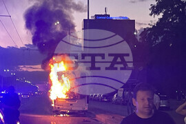 Цариградско шосе - горящ автобус