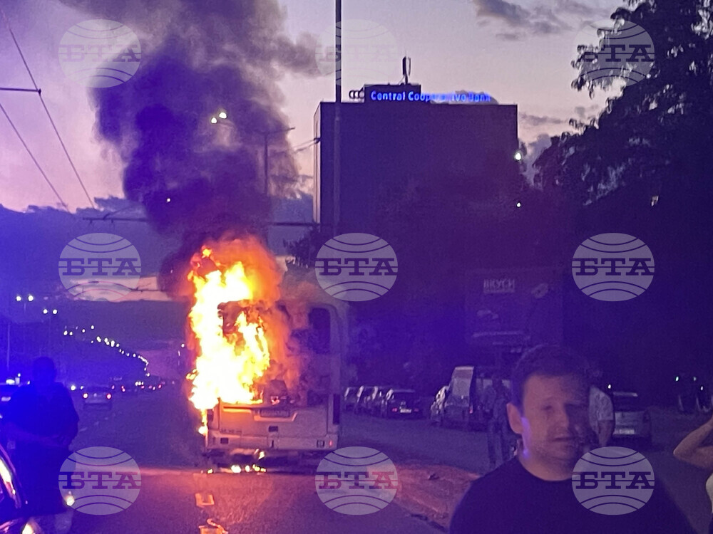 Цариградско шосе - горящ автобус