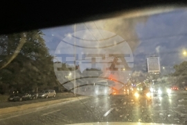 Цариградско шосе - горящ автобус