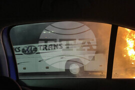 Цариградско шосе - горящ автобус