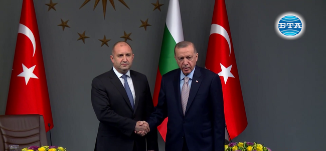 Турция и България ще продължат да работят за подобряване на охраната на границата, заяви Ердоган след среща с Радев