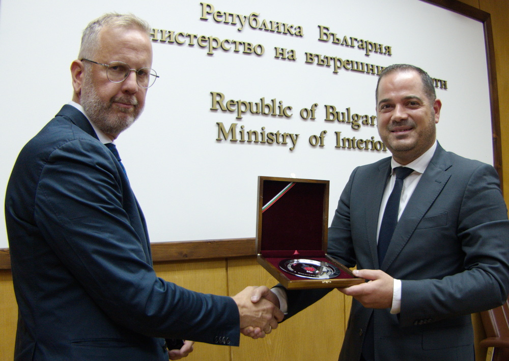Interior Minister Stoyanov Confers with Frontex Fundamental Rights Officer Grimheden