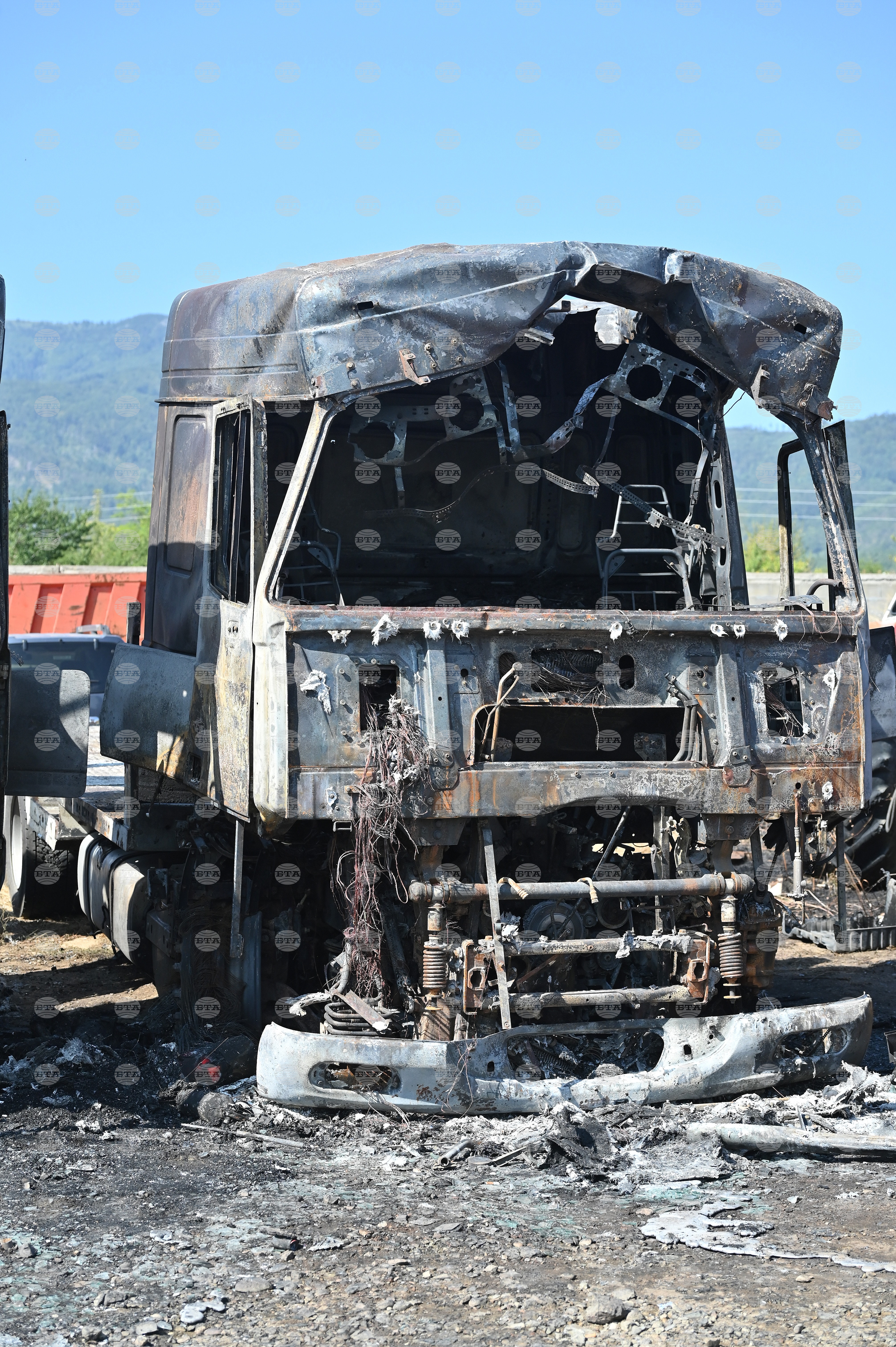 Село Бързия - камиони - инцидент