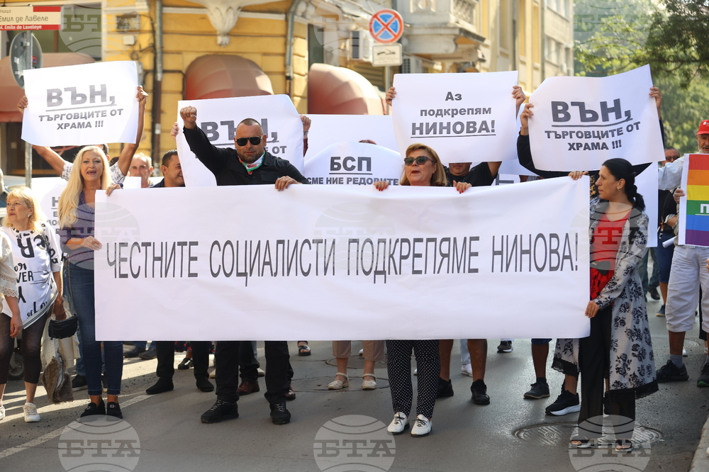 БСП - Национален съвет - протестиращи