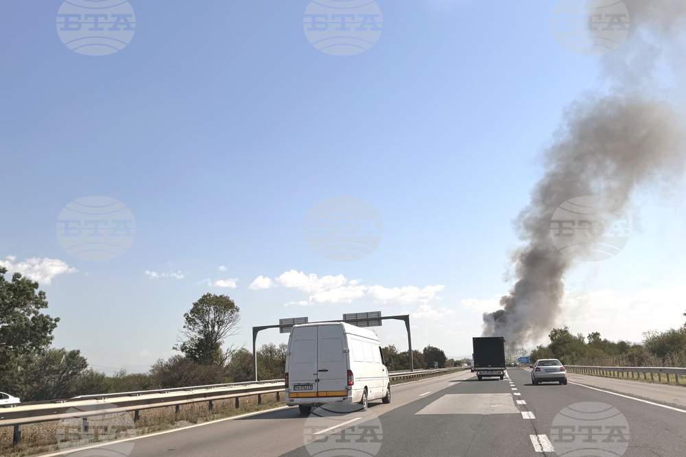 Автомагистрала „Тракия“ - камиони - пожар