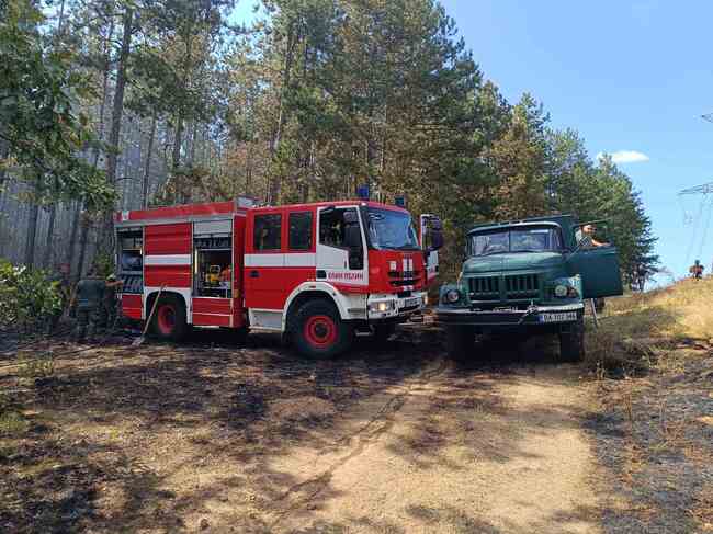 Министерство на отбраната: Военнослужещи оказаха помощ за погасяването на пожара край село Саранци, Област София