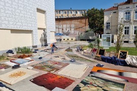 Ямбол - ХГ "Жорж Папазов" - профилактика - текстилни пана, снимка: Мира Безус/БТА