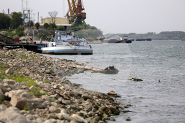 Русе - река Дунав - ниско ниво