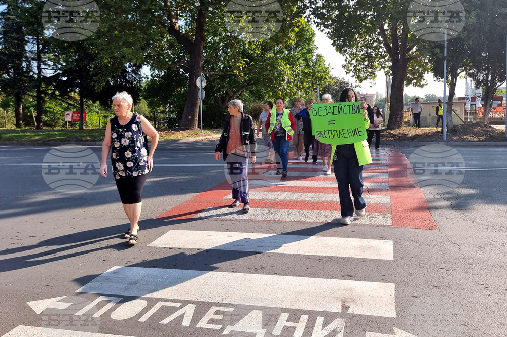Стара Загора - протест - обезопасяване на пешеходна пътека