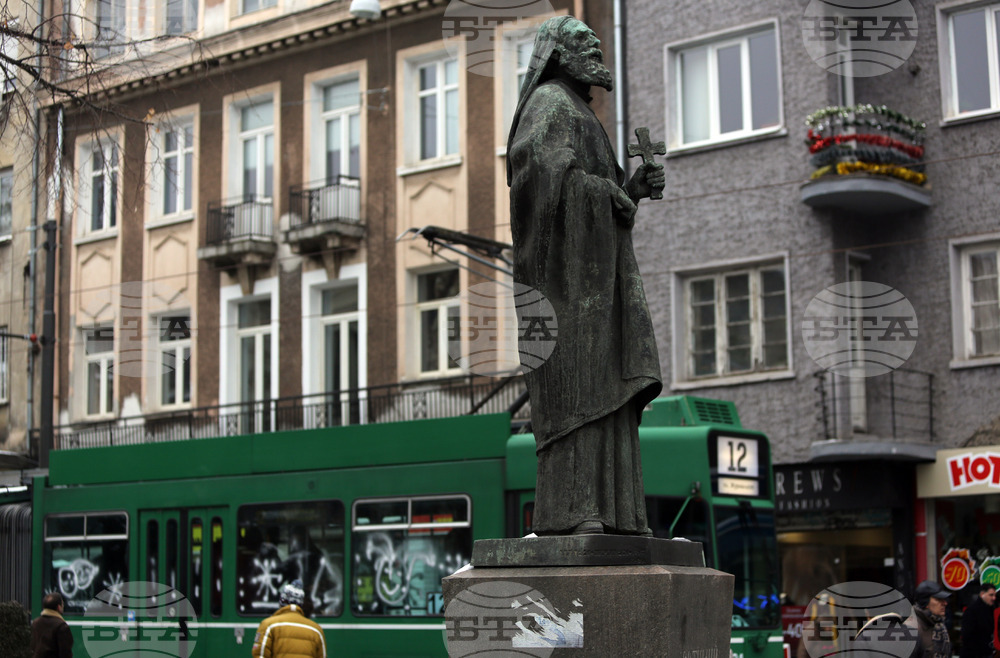 Boxes with Free Books Placed next to Statues in Sofia