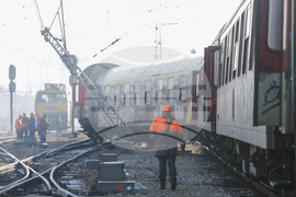 Централна железопътна гара - дерайлирал влак