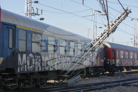 Централна железопътна гара - дерайлирал влак