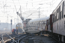 Централна железопътна гара - дерайлирал влак