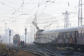 Централна железопътна гара - дерайлирал влак