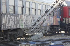 Централна железопътна гара - дерайлирал влак