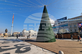 Република Северна Македония - централен площад в Скопие