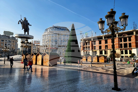 Република Северна Македония - централен площад в Скопие