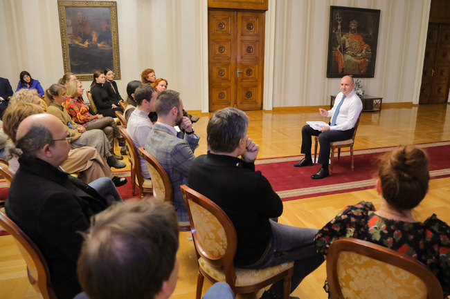 Румен Радев - Народен театър - актьори - среща