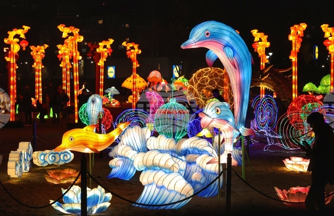 Парк "Възраждане" - атракция - светещи инсталации