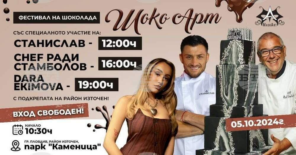 Фестивал на шоколада "Шоко Арт" ще се състои в парк „Каменица“ в Пловдив