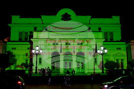 Народно събрание - осветена фасада - Европейски ден на донорството и трансплантацията на органи