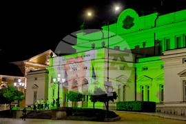 Народно събрание - осветена фасада - Европейски ден на донорството и трансплантацията на органи