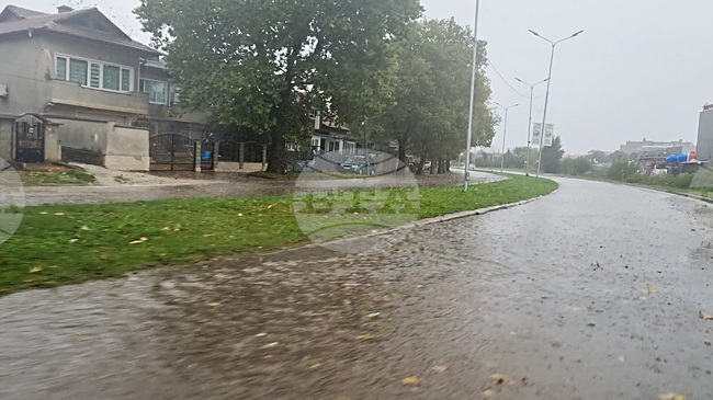 Проливен дъжд с градушка валя в Петрич, подаден е сигнал за наводнено мазе 