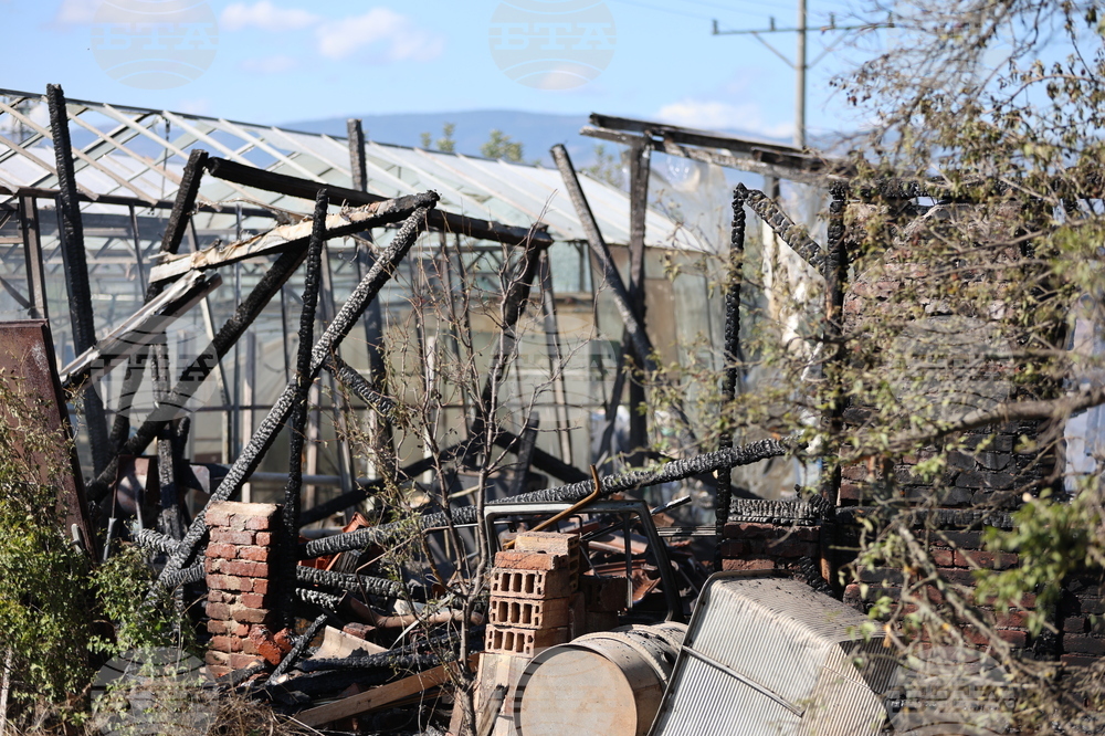 Благоевград - оранжерия - пожар