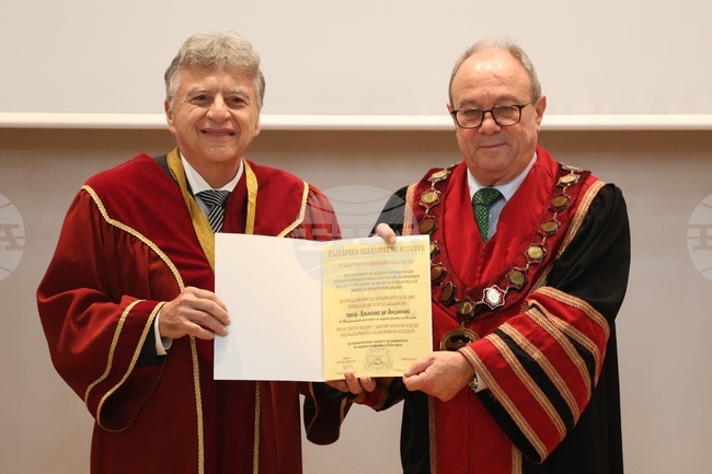 Българска академия на науките - Джакомо де Анджелис - звание "доктор хонорис кауза"