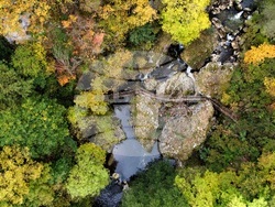 Трън - есенен изглед над екопътека "Ждрелото на река Ерма"