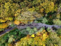 Трън - есенен изглед над екопътека "Ждрелото на река Ерма"