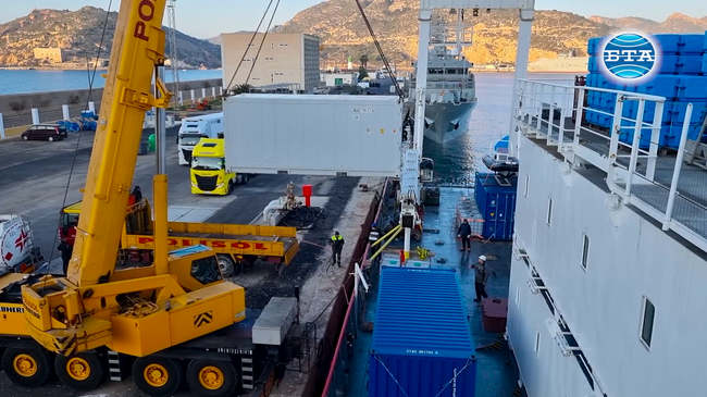 Day 12: Supplies for Juan Carlos I Spanish Antarctic Station Loaded on Bulgaria's NAVAL RSV 421