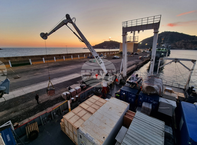  Naval Research Ship Sv Sv Kiril i Metodii - Antarctica - Day 12 - Evening - Spain - Cartagena - Port - Loading/Unloading Activities