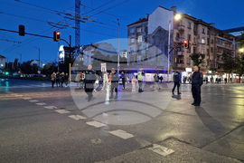 Улица "Опълченска" - протестиращи