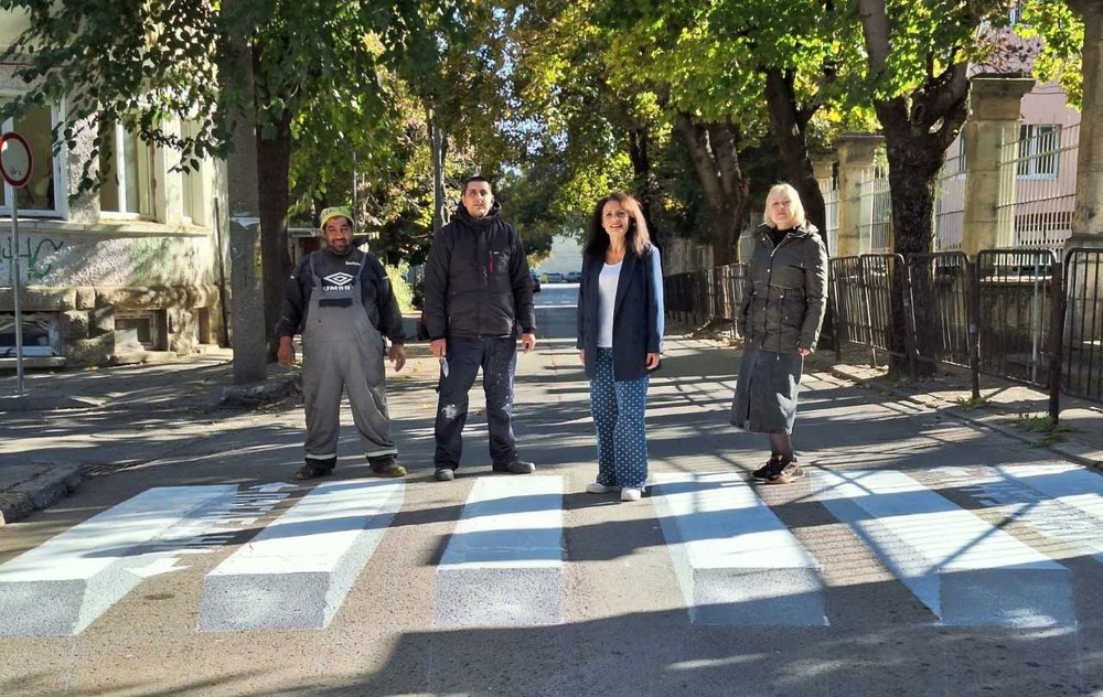 По инициатива на кандидата за депутат от ГЕРБ-СДС Галина Георгиева в Разград е изградена първата 3D пешеходна пътека