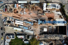 Строителство на метрото - тунелопробивна машина - изглед