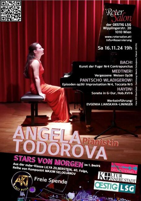 Пианистката Анжела Тодорова ще свири творби на Панчо Владигеров в поредицата „Звездите на утрешния ден“ във Виена